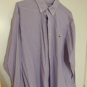Vineyard Vines Purple Stripe Whale Shirt